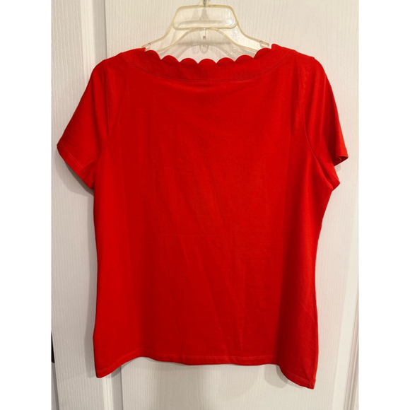 Women's Anne Klein Top Size M Red Short Sleeve - Picture 2 of 5